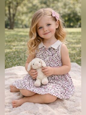 kate spade Floral Sleeveless Collared Dress in Pink and Cream Size 24 Months